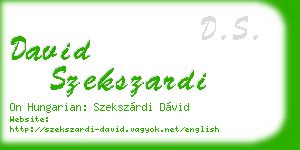 david szekszardi business card